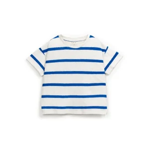 Camiseta manga corta rayas azules y blancas