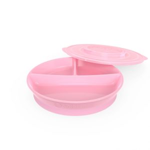 Twistshake Plato dividido 6+M Rosa Pastel